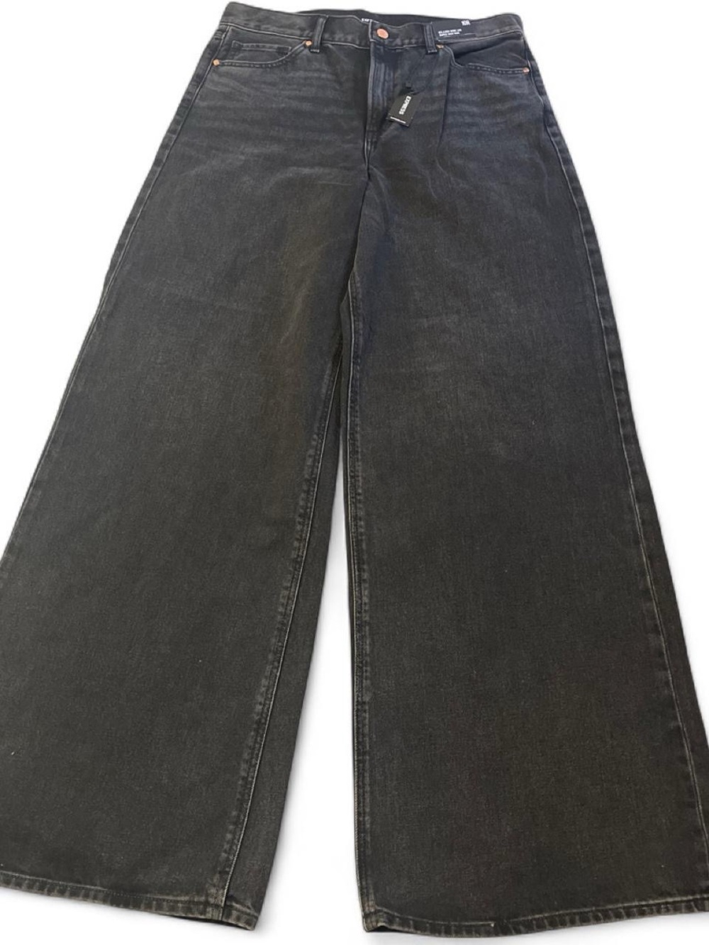 Express Women's Wide Leg Jeans in Washed Black